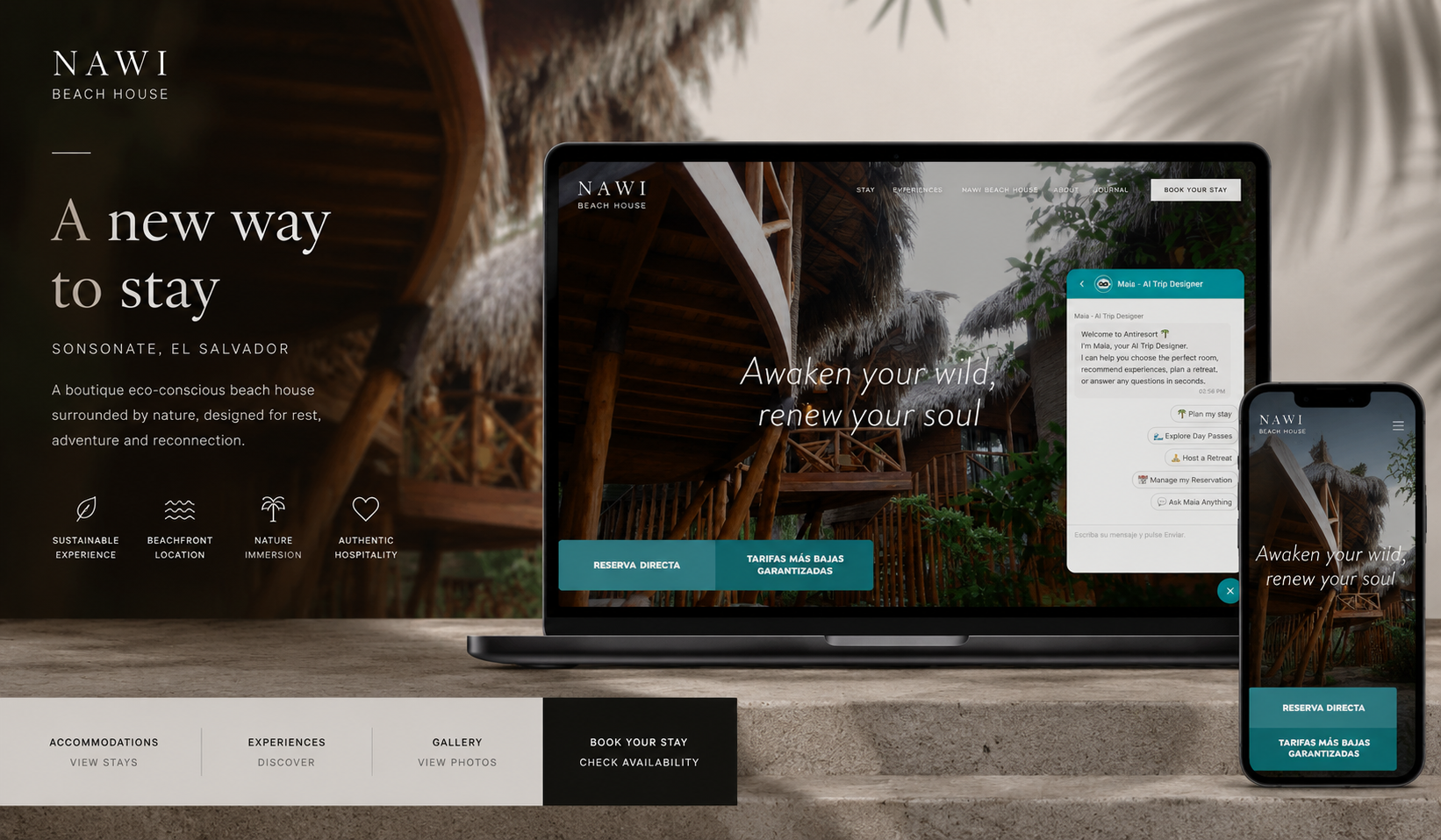 Antiresort and Nawi Beach House web development project